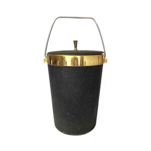 Vintage Black Ice Bucket Insulated Plastic Made in USA Plas Tex